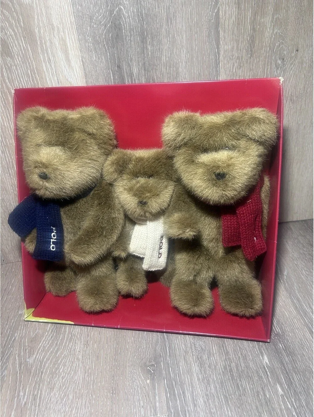 Ralph Lauren 2001 Polo Plush The Bears That Care Red White & Blue Scarves NEW